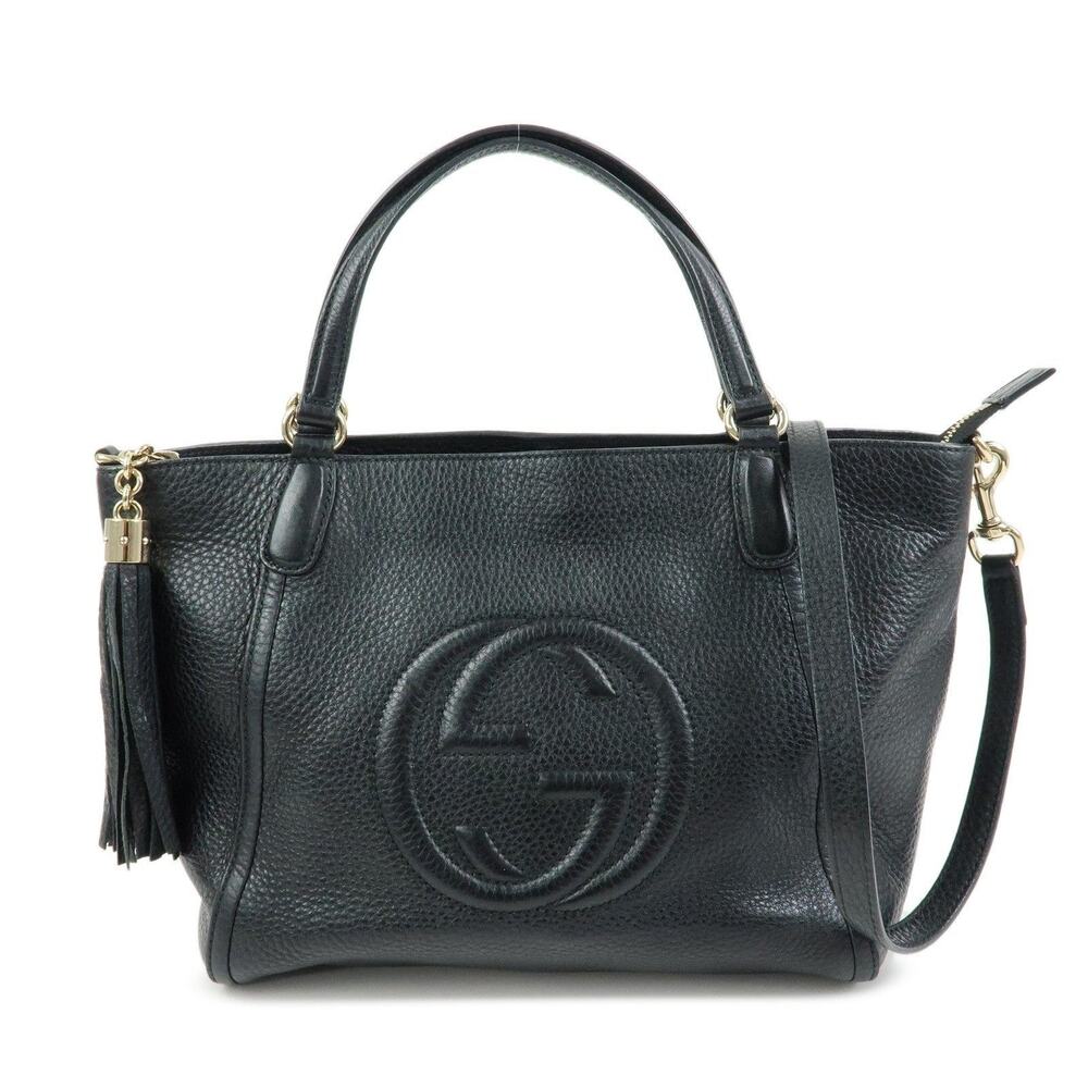Gucci Soho Interlocking G Leather Handbag Black